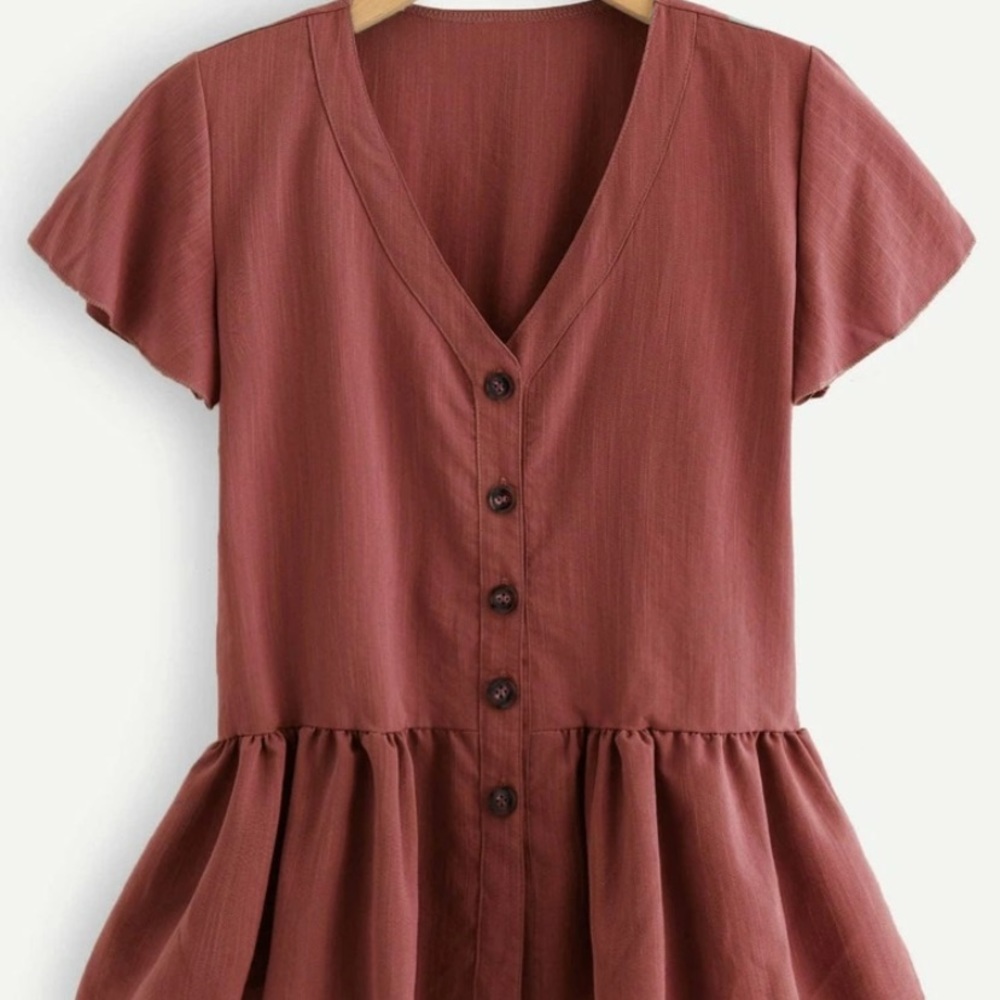 pink peplum top